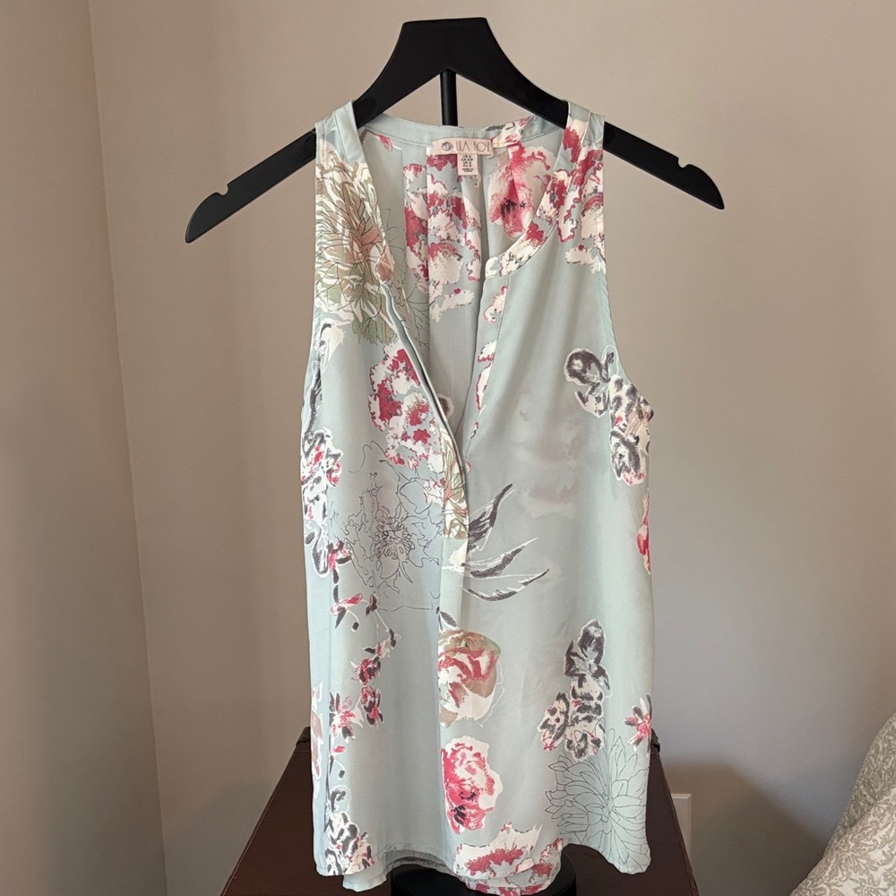 Floral Sleeveless Top - Sage Green